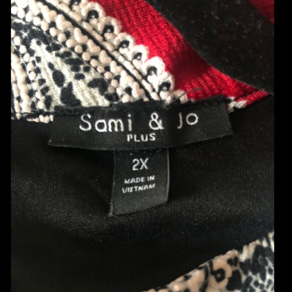 Ankle-Length Multi-Colored Red / Black Dress 2X - Picture 3 of 3